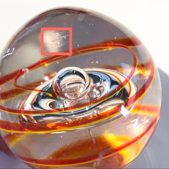 Vintage art glass red and orange swirl paper weight (1.8lbs) - Picture 6 of 7